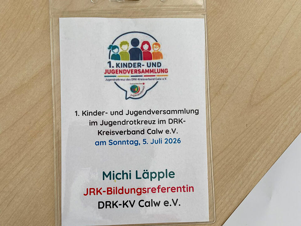 Ein Ausweiß zur Jugendversammlung.