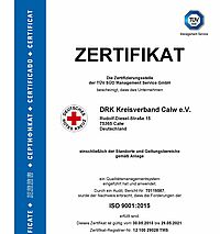 TÜV-Zertifikat des DRK-Kreisverbandes Calw e.V.